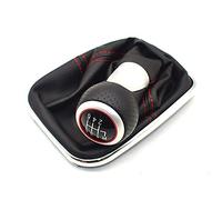 KFJFDHES Automatic Shift Handle Lever 12mm/ Fit for Volkswagen/Fit for VW Golf 4 IV MK4 GTI R32 Bora Jetta 5 Speed Black Frame Gear Shift Knob Lever Gaiter Boot 1999-2004(Red 6 Speed A)