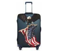 Kfjghhl 3D Bald Eagle Flying with American Flag Washable Luggage Cover Fashion Suitcase Protector Fits 18-32 Inch Travel Luggage Cover