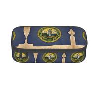 Kfjghhl Abstract Oregon State Flag Map03 Pencil Case Large Girls Boys Cute Pencil Case Secondary Big Capacity Zipper Compartments