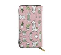 Kfjghhl Alpaca and Cactus Women's Wallet Large Capacity Ladies Card Phone Holder RFID Blocking Wristlet Leather Her