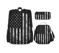 Kfjghhl American Camouflage Pencil Case Backpack Lunch Bag Boys Girls School Bookbag Set College Laptop Student Summer
