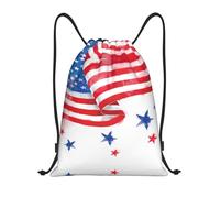 Kfjghhl American Flag And Stars Drawstring Backpack Bag Sport Sackpack Bulk Cinch Gym Bag Women Men Children Outdoor Sport
