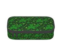 Kfjghhl Background St Patrick's Day Glitter Pencil Case Large Girls Boys Cute Pencil Case Secondary Big Capacity Zipper Compartments