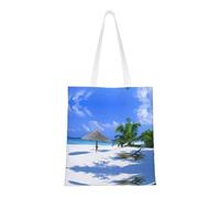 Kfjghhl Beach Coconut Tree Palm Chair Canvas Totes Strong Student Shoulder Handle Bag Lightweight Back To School Season Teacher