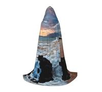 Kfjghhl Beach Maui Hawaii Sunset Sea Waves Clouds Long Hooded Cloak Teenagers Child Cape Witch Costume Halloween Costume Women Men 35-55inch