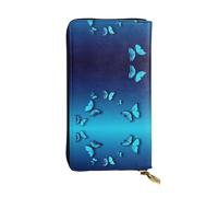 Kfjghhl Beautiful Blue Butterfly Women's Wallet Large Capacity Ladies Card Phone Holder RFID Blocking Wristlet Leather Her