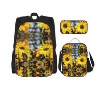 Kfjghhl Beautiful Sunflower. Pencil Case Backpack Lunch Bag Boys Girls School Bookbag Set College Laptop Student Summer