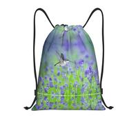 Kfjghhl Bird In Purple Lavender Floral Flowers Drawstring Backpack Bag Sport Sackpack Bulk Cinch Gym Bag Women Men Children Outdoor Sport