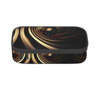 Kfjghhl Black and Gold Background1 Pencil Case Large Girls Boys Cute Pencil Case Secondary Big Capacity Zipper Compartments