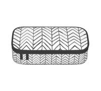 Kfjghhl Black and White Stripes Pencil Case Large Girls Boys Cute Pencil Case Secondary Big Capacity Zipper Compartments