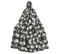 Kfjghhl Black Skull Halloween Cape Golden Hooded Cloak Full Length Robe Cape Halloween Costume Cosplay Party