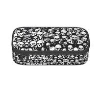 Kfjghhl Black Skull Pencil Case Large Girls Boys Cute Pencil Case Secondary Big Capacity Zipper Compartments