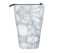 Kfjghhl Black Textured Marble Pencil Case Girl Large Lightweight Holder Students Adults Boy Presents Kid Stand Up Pencil