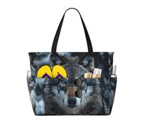 Kfjghhl Blue Eyes Wolf Large Capacity Beach Travel Bag Tote Bag Women Pockets Laptop Purse Handbag Work Adult Gym