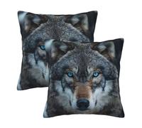 Kfjghhl Blue Eyes Wolf Throw Pillow Covers Decorative Farmhouse Couch Pillow Case 45/50cm Square Cushion Pillcase