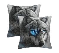 Kfjghhl Blue Eyes Wolf Throw Pillow Covers Decorative Farmhouse Couch Pillow Case 45/50cm Square Cushion Pillcase