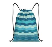 Kfjghhl Blue Wave Stripe Drawstring Backpack Bag Sport Sackpack Bulk Cinch Gym Bag Women Men Children Outdoor Sport