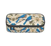 Kfjghhl Bluebird Pattern 03 Pencil Case Large Girls Boys Cute Pencil Case Secondary Big Capacity Zipper Compartments