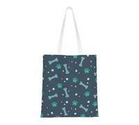 Kfjghhl Bones And Dog Claws Canvas Totes Strong Student Shoulder Handle Bag Lightweight Back To School Season Teacher