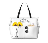 Kfjghhl Botanical Flying Music Notes Large Capacity Beach Travel Bag Tote Bag Women Pockets Laptop Purse Handbag Work Adult Gym