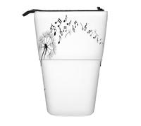 Kfjghhl Botanical Flying Music Notes Pencil Case Girl Large Lightweight Holder Students Adults Boy Presents Kid Stand Up Pencil