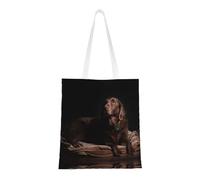 Kfjghhl Brown Labrador Retriever Canvas Totes Strong Student Shoulder Handle Bag Lightweight Back To School Season Teacher