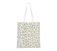 Kfjghhl Brown Pattern Leopard Canvas Totes Strong Student Shoulder Handle Bag Lightweight Back To School Season Teacher