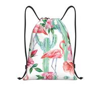 Kfjghhl Cactus Flamingo Rose Flowers Drawstring Backpack Bag Sport Sackpack Bulk Cinch Gym Bag Women Men Children Outdoor Sport