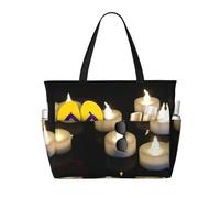 Kfjghhl Candle Large Capacity Beach Travel Bag Tote Bag Women Pockets Laptop Purse Handbag Work Adult Gym