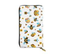 Kfjghhl Cartoon Bee Pattern Women's Wallet Large Capacity Ladies Card Phone Holder RFID Blocking Wristlet Leather Her
