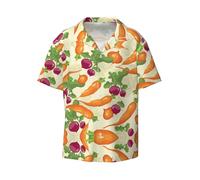 Kfjghhl Cartoon Vegetables Mens Casual Short Sleeve Polo Cuban Classic Tops Shirt Cartoon Vegetables Hawaiian Shirt Summer Beach Holiday Black