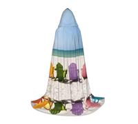 Kfjghhl Chairs Beside The Blue Sea Sky Long Hooded Cloak Teenagers Child Cape Witch Costume Halloween Costume Women Men 35-55inch