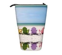 Kfjghhl Chairs Beside The Blue Sea Sky Pencil Case Girl Large Lightweight Holder Students Adults Boy Presents Kid Stand Up Pencil