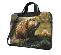 Kfjghhl Classic Beaver Laptop Bag Briefcase Pad Notebook Compartment Elegant Business Bag Separate Office