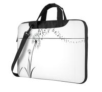Kfjghhl Classic Botanical Flying Music Notes Laptop Bag Briefcase Pad Notebook Compartment Elegant Business Bag Separate Office