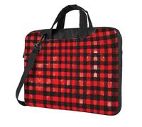 Kfjghhl Classic Plaid Red And Black Laptop Bag Briefcase Pad Notebook Compartment Elegant Business Bag Separate Office