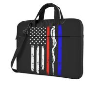 Kfjghhl Classic Red Stripe Firefighter Usa Flag Laptop Bag Briefcase Pad Notebook Compartment Elegant Business Bag Separate Office