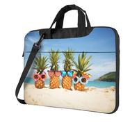 Kfjghhl Classic Seaside Beach Yellow Geometric Pineapple Laptop Bag Briefcase Pad Notebook Compartment Elegant Business Bag Separate Office