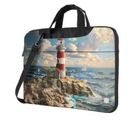 Kfjghhl Classic The Seaside Lighthouse Laptop Bag Briefcase Pad Notebook Compartment Elegant Business Bag Separate Office