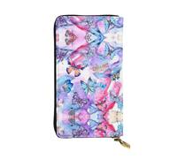 Kfjghhl Colorful Butterfly Women's Wallet Large Capacity Ladies Card Phone Holder RFID Blocking Wristlet Leather Her