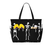 Kfjghhl Cool Skeleton Large Capacity Beach Travel Bag Tote Bag Women Pockets Laptop Purse Handbag Work Adult Gym