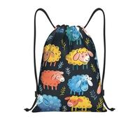 Kfjghhl Cute Colorful Sheep Cartoon Pattern Drawstring Backpack Bag Sport Sackpack Bulk Cinch Gym Bag Women Men Children Outdoor Sport