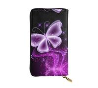 Kfjghhl Cute Purple Butterfly Women's Wallet Large Capacity Ladies Card Phone Holder RFID Blocking Wristlet Leather Her
