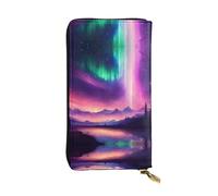 Kfjghhl Dark Northern Lights Women's Wallet Large Capacity Ladies Card Phone Holder RFID Blocking Wristlet Leather Her