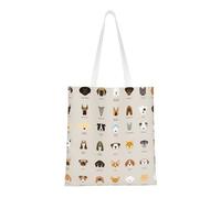 Kfjghhl Dog Breed Canvas Totes Strong Student Shoulder Handle Bag Lightweight Back To School Season Teacher