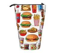 Kfjghhl Fast Food Pencil Case Girl Large Lightweight Holder Students Adults Boy Presents Kid Stand Up Pencil