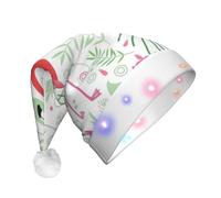 Kfjghhl Floral Flamingo Botany Led Christmas Hats Adult Festive Christmas Xmas Felt Santa Headband Fancy Dress Accessory