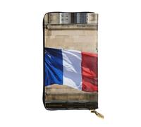 Kfjghhl French Flag Women's Wallet Large Capacity Ladies Card Phone Holder RFID Blocking Wristlet Leather Her