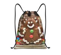 Kfjghhl Gingerbread Man Candy Drawstring Backpack Bag Sport Sackpack Bulk Cinch Gym Bag Women Men Children Outdoor Sport