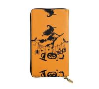 Kfjghhl Halloween Witch Flying Women's Wallet Large Capacity Ladies Card Phone Holder RFID Blocking Wristlet Leather Her